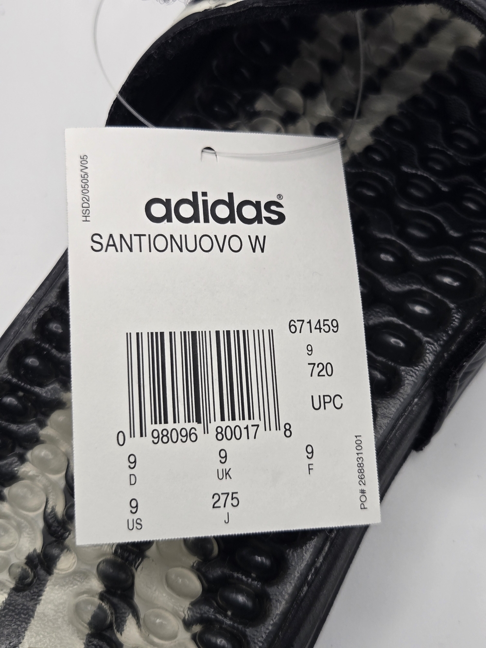 Vintage Adidas Adissage Art# 671459 Black White Sandals Slides Men's Size 9-NWT - Picture 5 of 7